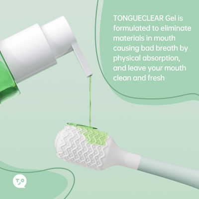 2 Pack Tongue Cleaning Gel And Brush Fresh Mint Mouth Odor Eliminator Use