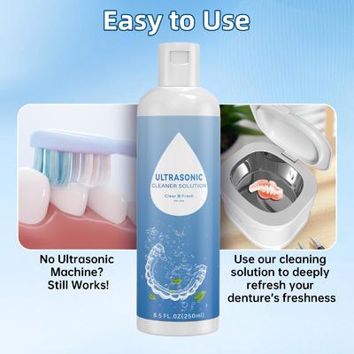 250ML Ultrasonic Retainer Cleaner Solution Jewelry Cleaner Solution 8.5 oz