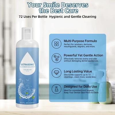 250ML Ultrasonic Retainer Cleaner Solution Jewelry Cleaner Solution 8.5 oz