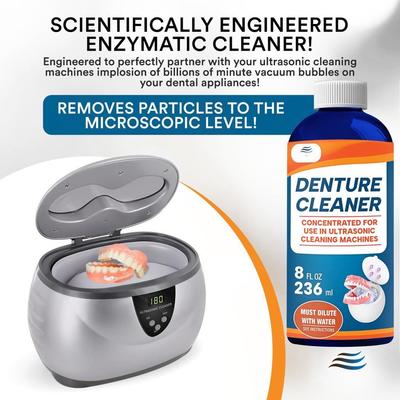 OEM Logo Ultrasonic Denture Cleaner Solution Removes Stains Plaque 16 Ounces