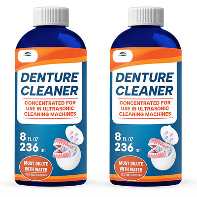 OEM Logo Ultrasonic Denture Cleaner Solution Removes Stains Plaque 16 Ounces