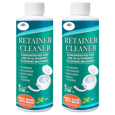 16 Oz Ultrasonic Retainer Cleaner Solution Concentrate Cleans Mouthguards Invisalign Mint