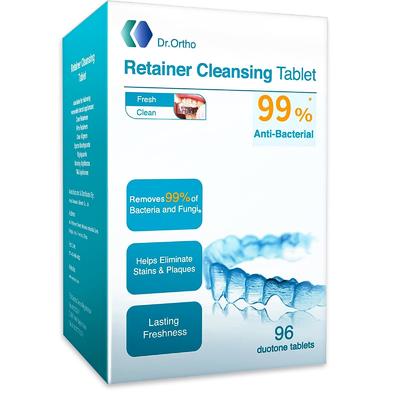 96 Tablets Retainer Cleaner Tablets Invisalign Cleaner Remove Stains 3 Month Nature Supply