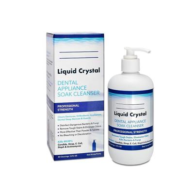 12 FL OZ Liquid Crystal Soak Cleanser For Oral Appliances Dentures Aligners