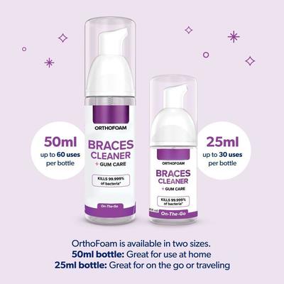 25ml Dental Braces Cleaner Foam Whitens Teeth Cleans Mint Flavor