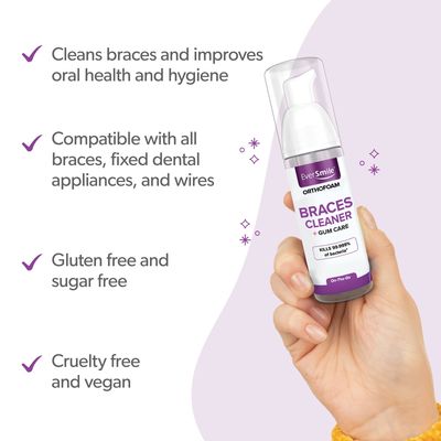 25ml Dental Braces Cleaner Foam Whitens Teeth Cleans Mint Flavor