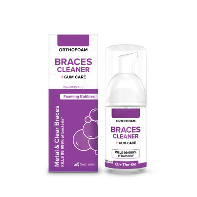 25ml Dental Braces Cleaner Foam Whitens Teeth Cleans Mint Flavor