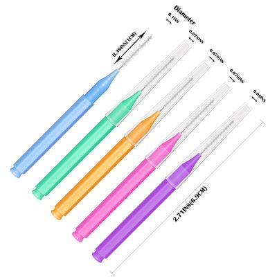 Oral Dental Hygiene Braces Brush For Cleaner Interdental Brush 5 Colors 50pcs
