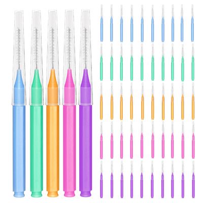 Oral Dental Hygiene Braces Brush For Cleaner Interdental Brush 5 Colors 50pcs