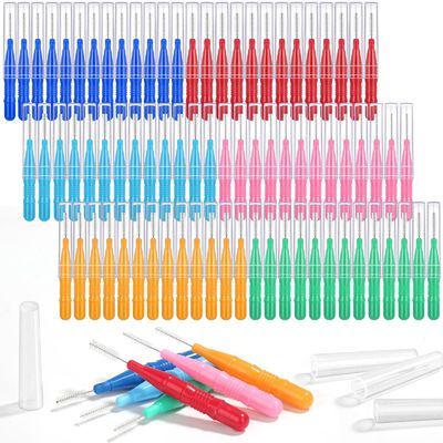 120Pcs Interdental Brushes Kit 3 Sizes 360° Bendable Soft Bristles Braces Brush 