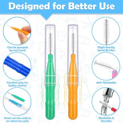 120Pcs Interdental Brushes Kit 3 Sizes 360° Bendable Soft Bristles Braces Brush 