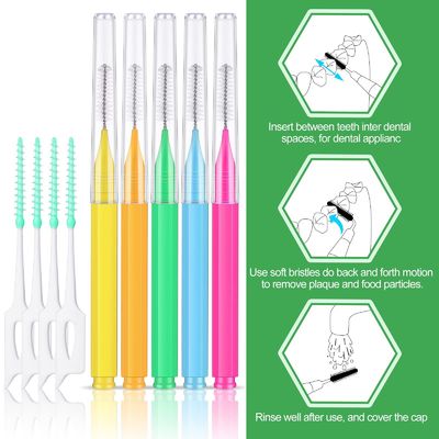 250 Pcs Interdental Brush Set Oral Hygiene Cute Color Plaque Removal Custom Design