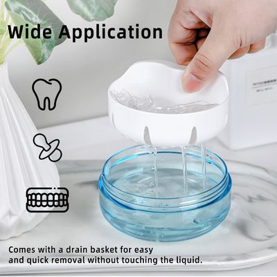 Leak Proof Denture Cup Kit With Denture Brush Strainer Removal Tool And Mirror