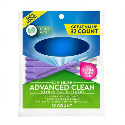 Interdental Cleaners Slim Brush For Extra Tight Spaces 32 Count 1 Pack