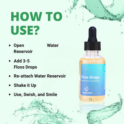 Concentrated Floss Drop Serum 2oz Concentrated Mouth Wash for Water Flosser 