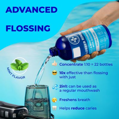 Concentrated Water Flosser Rinse Mouthwash Mint Flavor 2 Pack 33.8 Fl.Oz