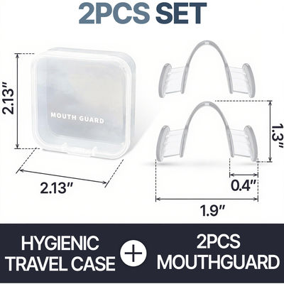 2set Mouth Guard To Stop Clenching Teeth At Night With Travel Hygiene Case BPA Free
