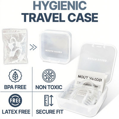 2set Mouth Guard To Stop Clenching Teeth At Night With Travel Hygiene Case BPA Free