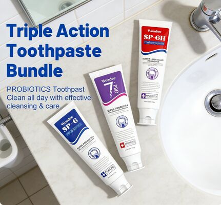 SP-6 Hydroxyapatite Whitening Toothpaste Set - Triple-Action System for Enamel-Safe Fluoride-Free Oral Care