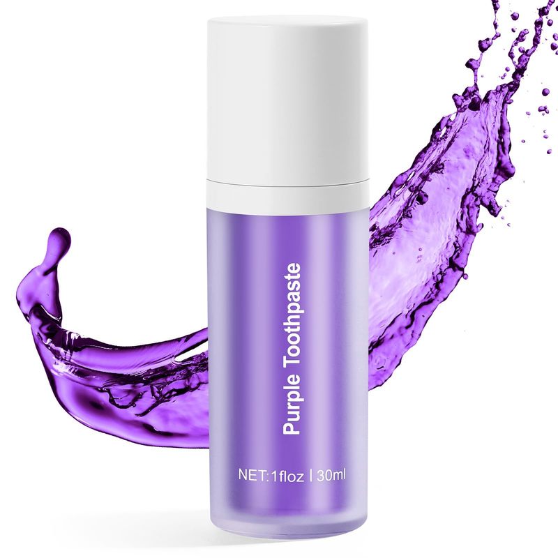 Purple Teeth Whitening Toothpaste Stubborn Stain Removal Colour Corrector 30ml