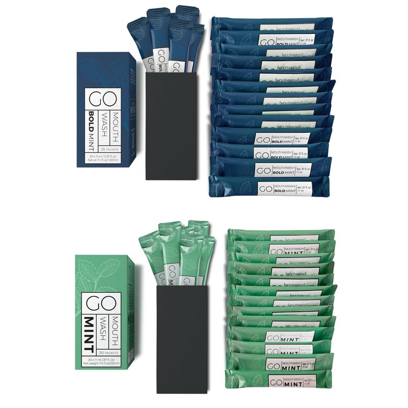 40pcs Oral Mouthwash Bold Mint Travel Individual Mouthwash Packets Fresh Breath 