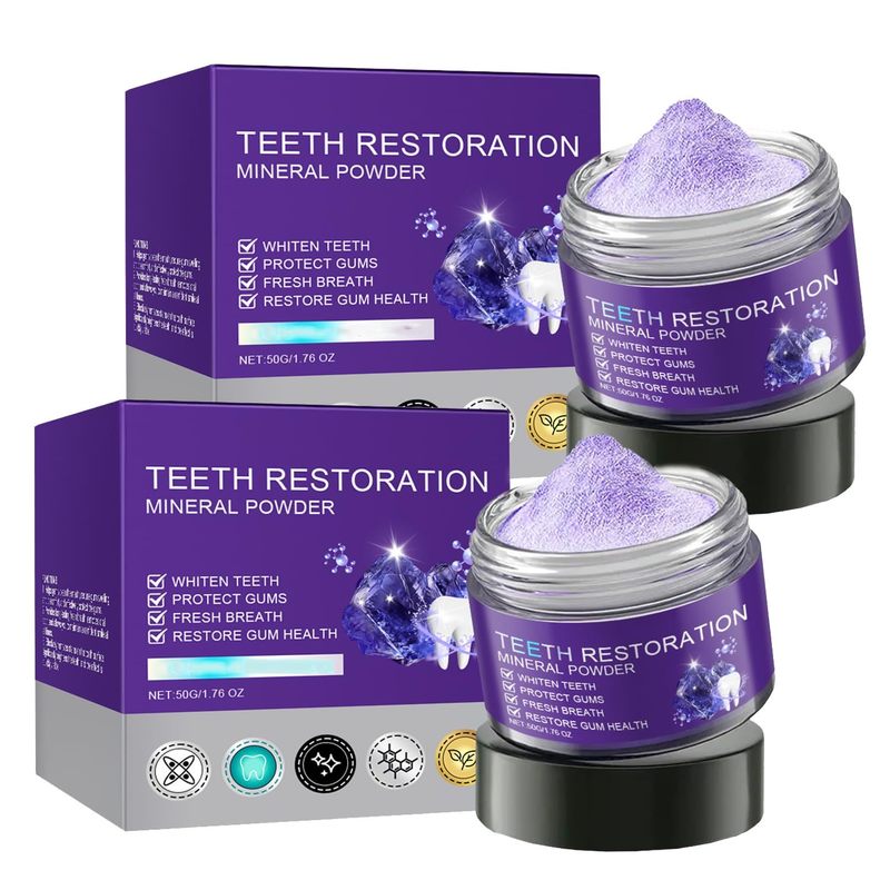 2PCS Purple Teeth Restoration Mineral Powder Strengthening Teeth And Gums Health