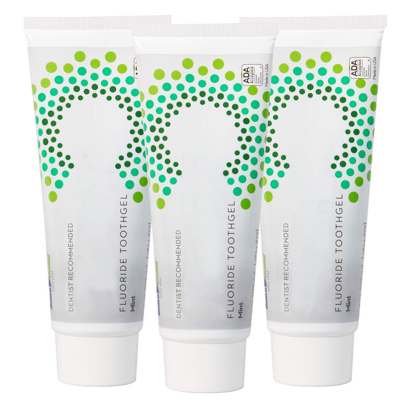 3PCS Mint Fluoride Toothpaste Gel Prevents Cavities Gingivitis And Plaque ADA Approval