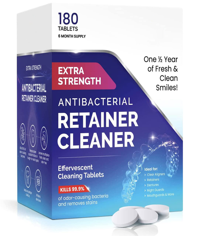 Retainer / Denture Cleanser Tablets 180 Tablets Removes Stains Discoloration Odors