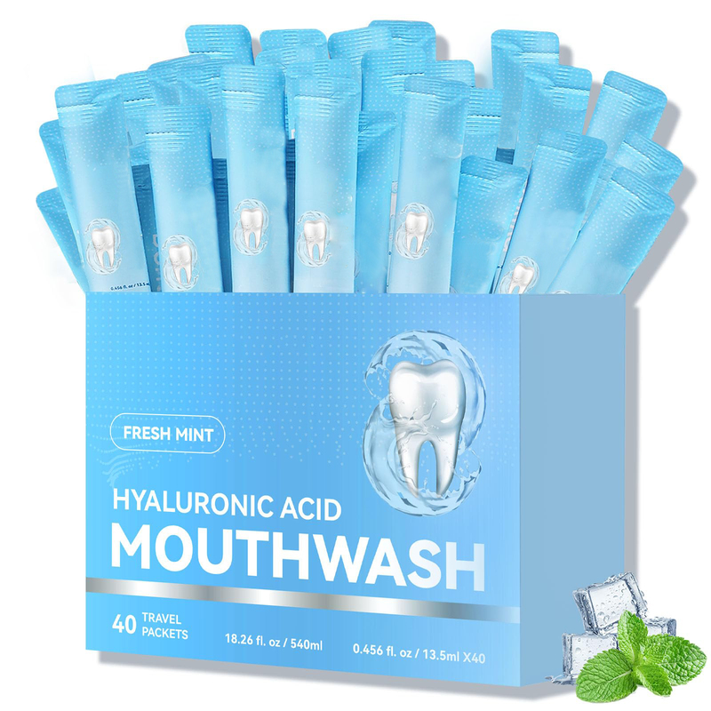Adult 40 Packets Travel Size Mouthwash Packets On The Go Gluten Free Cavity Protection
