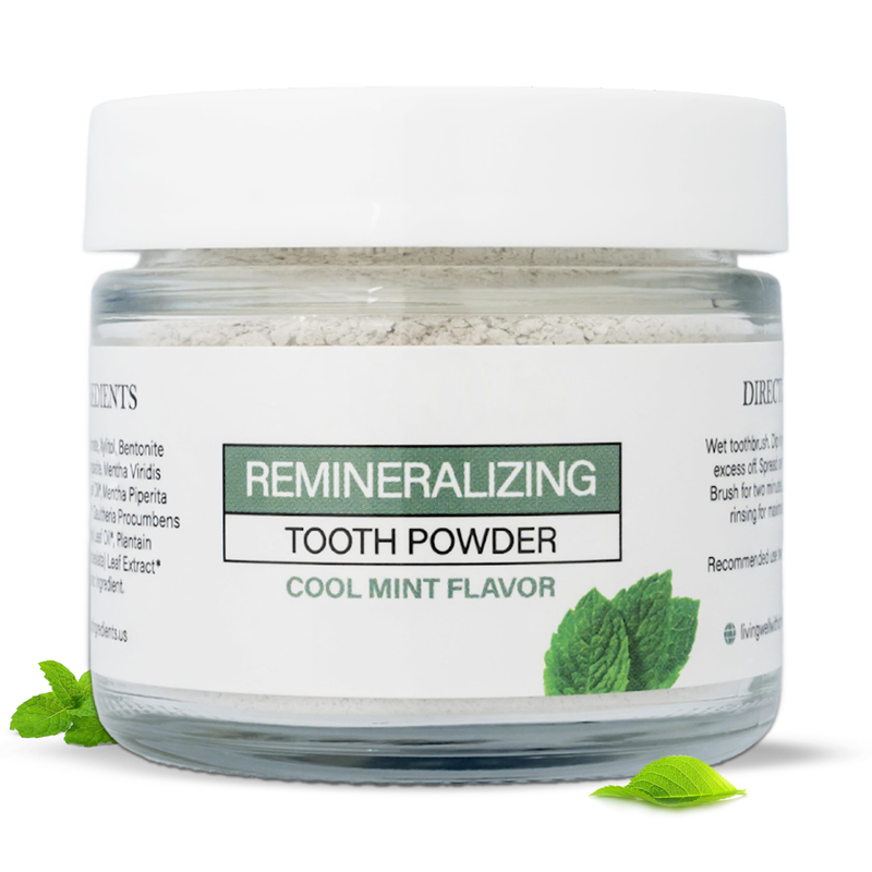No Fluoride Remineralizing Tooth Powder Hydroxyapatite Formula Cool Mint Flavor