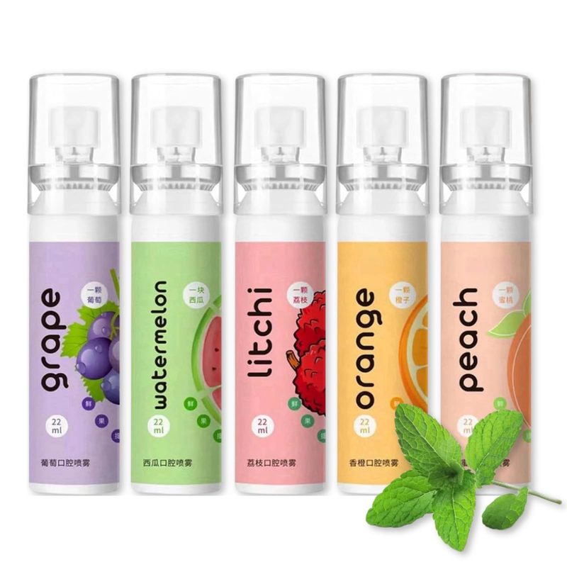 Customized 5PCS Mouth Spray For Bad Breath , Fruit Oral Breath Spray Dry