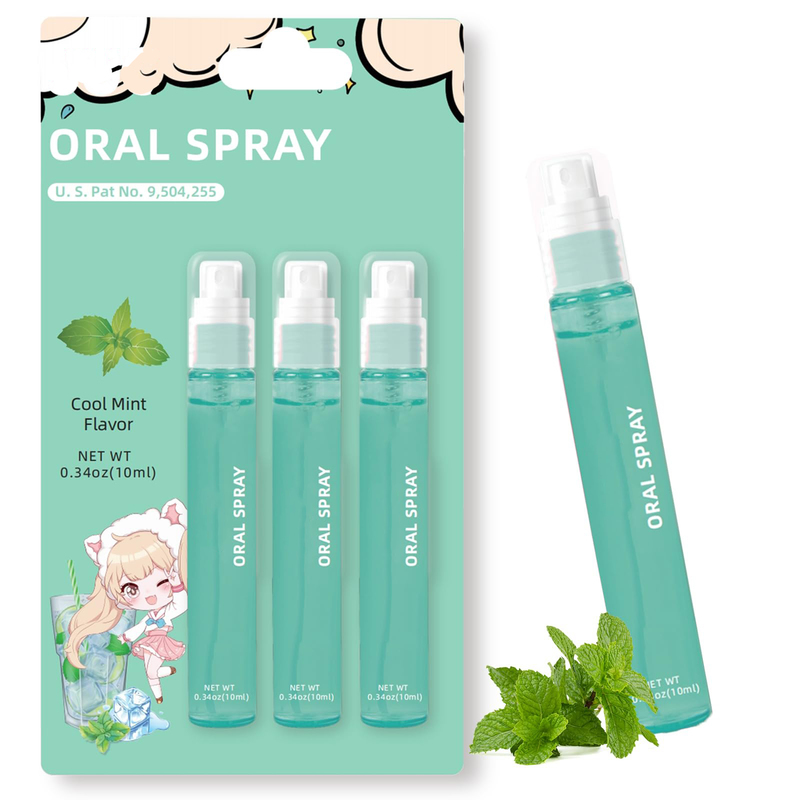 3 Count Mint Breath Mouth Spray For All Ages Cool Mint Flavor 0.33OZ