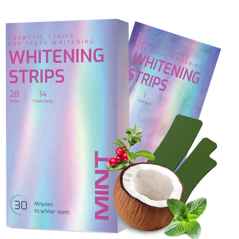 28 Stripes Gentle Whitening Teeth Strips Rapid White Bleaching Strips Peroxide Free