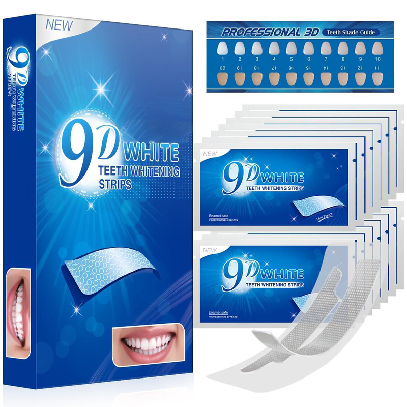 9D Whitening Strips For Sensitive Teeth Professional Enamel Safe Formula 14Pairs 28Strip