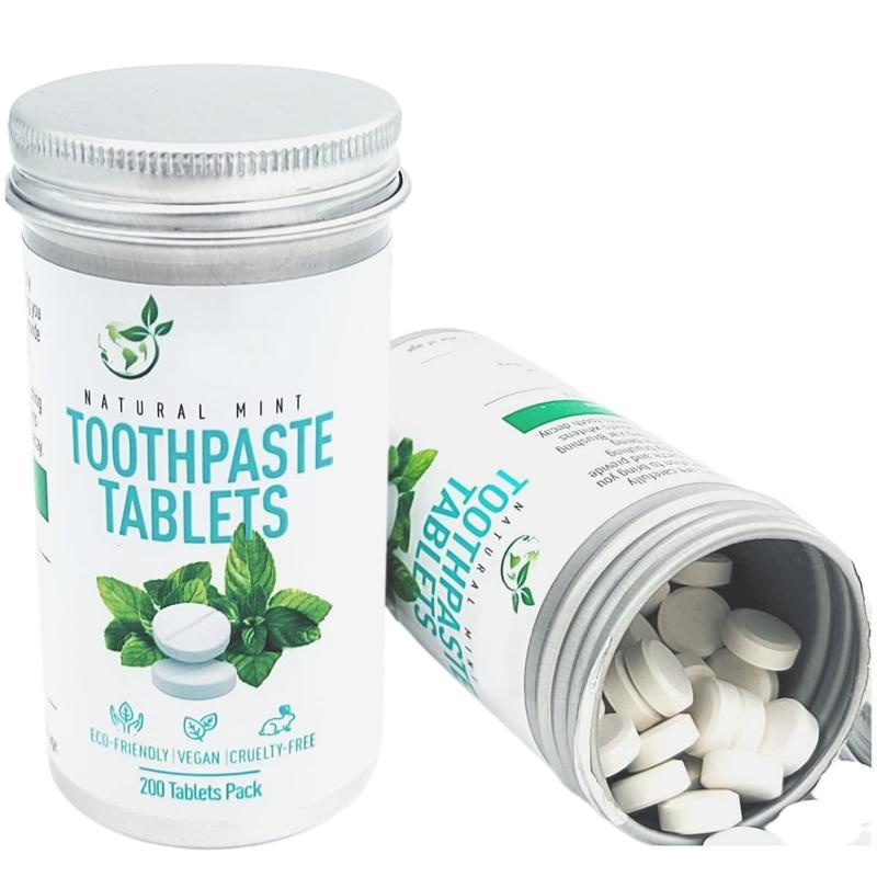 200 Pack Natural Whitening Toothpaste Tablets Chewable Mint Flavor OEM Brand