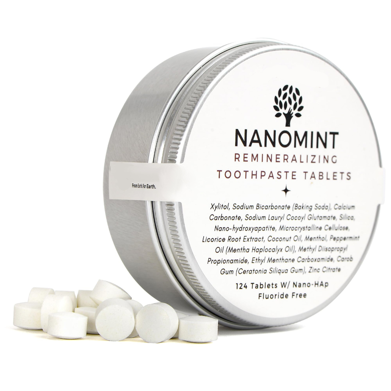 Nano Hydroxyapatite Remineralizing Toothpaste Tablets 124 Tabs Fluoride Free Custom