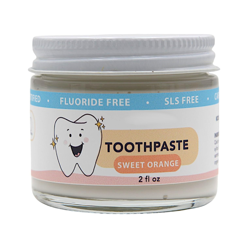Xylitol Kids All Natural Fluoride Free Toothpaste Powder Vegan Sweet Orange 2 Fl Oz
