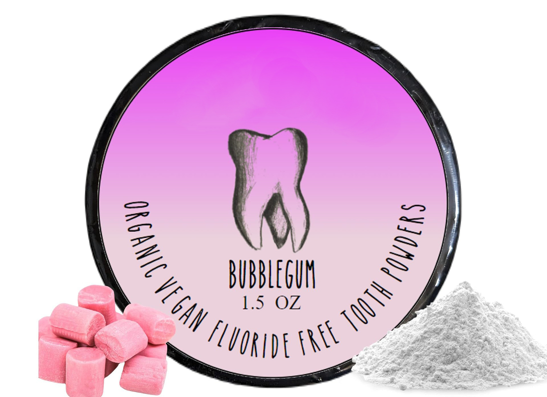 1.5 Oz Jar Remineralizing Vegan Mineral Tooth Powder Bubblegum Formula For Kids
