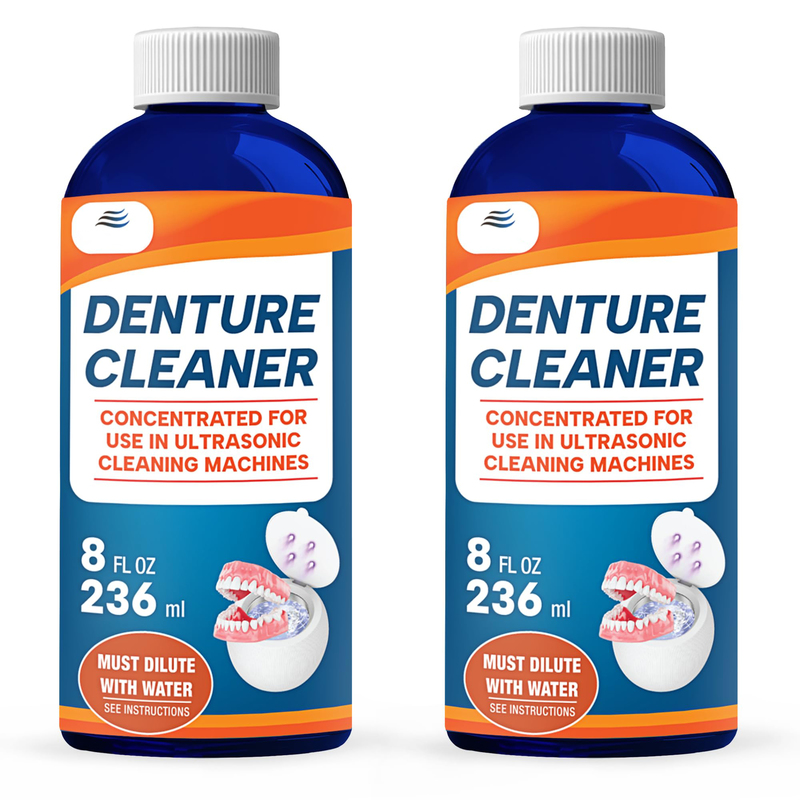 OEM Logo Ultrasonic Denture Cleaner Solution Removes Stains Plaque 16 Ounces