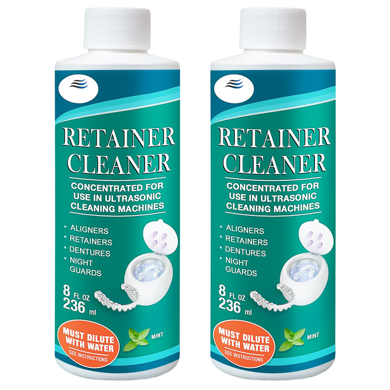 16 Oz Ultrasonic Retainer Cleaner Solution Concentrate Cleans Mouthguards Invisalign Mint