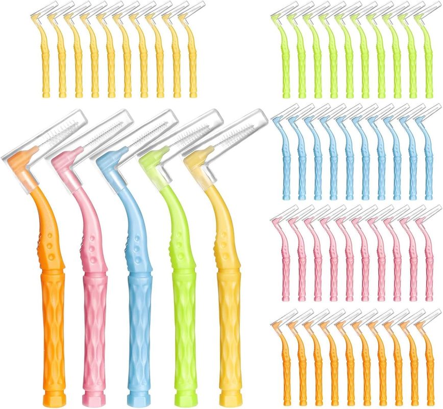 50pcs Interdental Brushes 5 Sizes Set Soft Dental Brushes With Braces Oral Cleaning