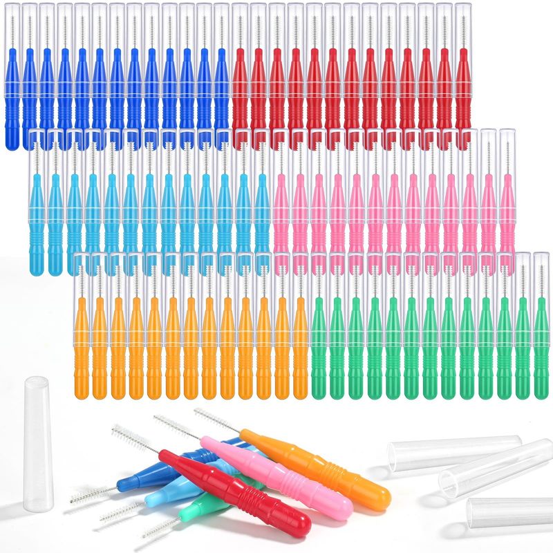 120Pcs Interdental Brushes Kit 3 Sizes 360° Bendable Soft Bristles Braces Brush 
