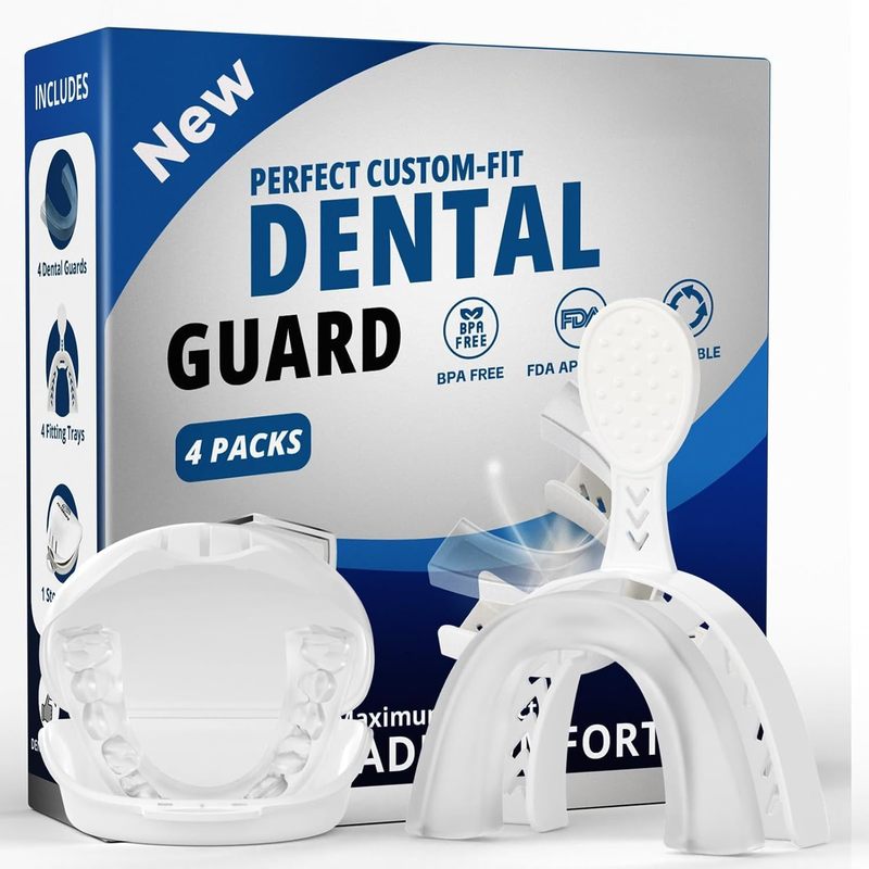 4 Pack Upgraded Mouth Guard To Prevent Teeth Grinding For Adults And Teens