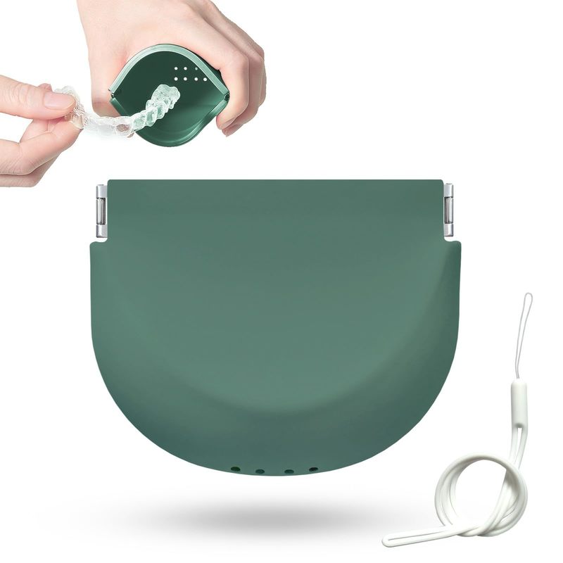 Military Green Color Silicone Retainer Case Soft Upgraded For Girl Women Men Travel