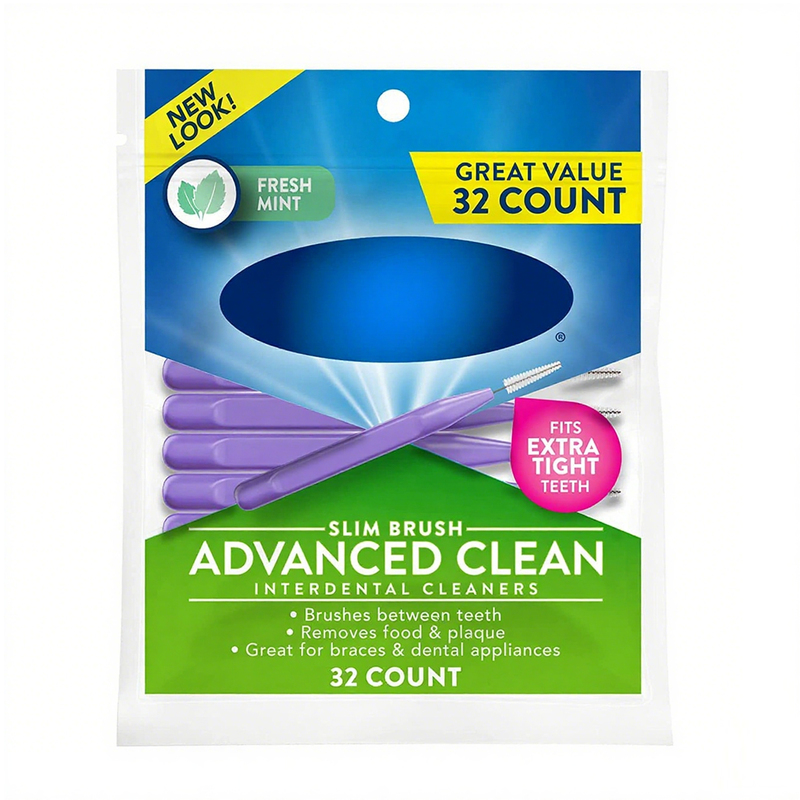 Interdental Cleaners Slim Brush For Extra Tight Spaces 32 Count 1 Pack