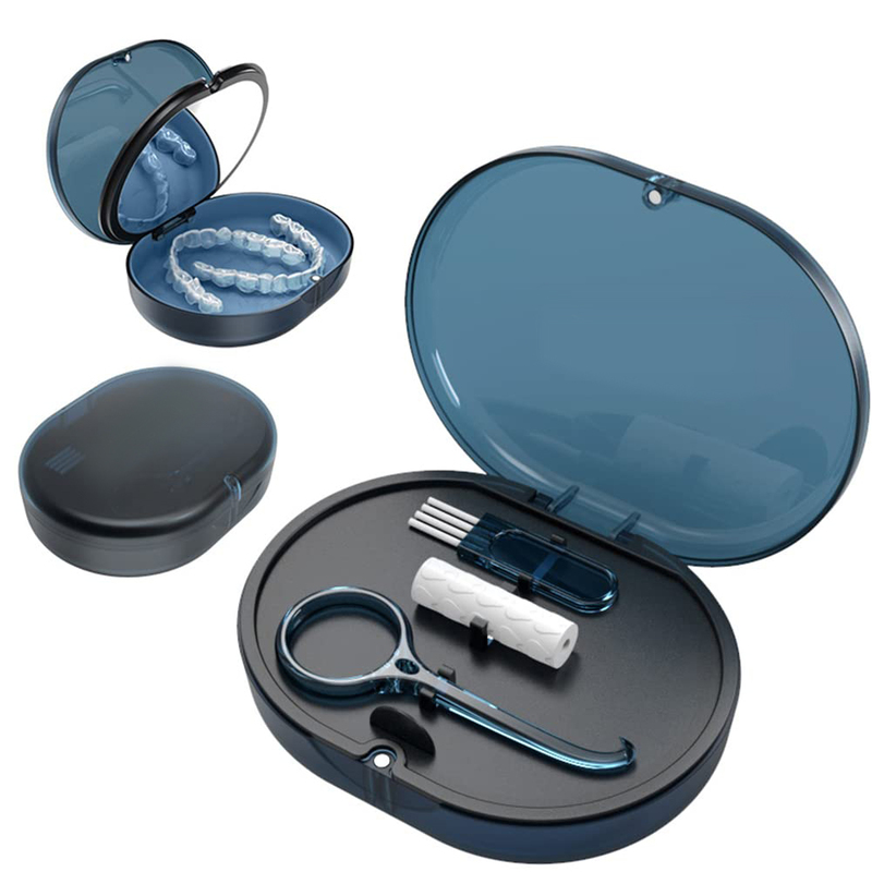 Double Layer Retainer Storage Case Mouth Guard Case 4.1" x 3.15" x 1.2"