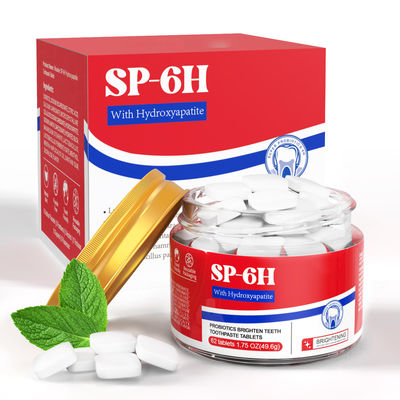 SP-6 Probiotics Hydroxyapatite Tooth Paste Tablets Mint Fresh Travel Size 62 Count No SLS
